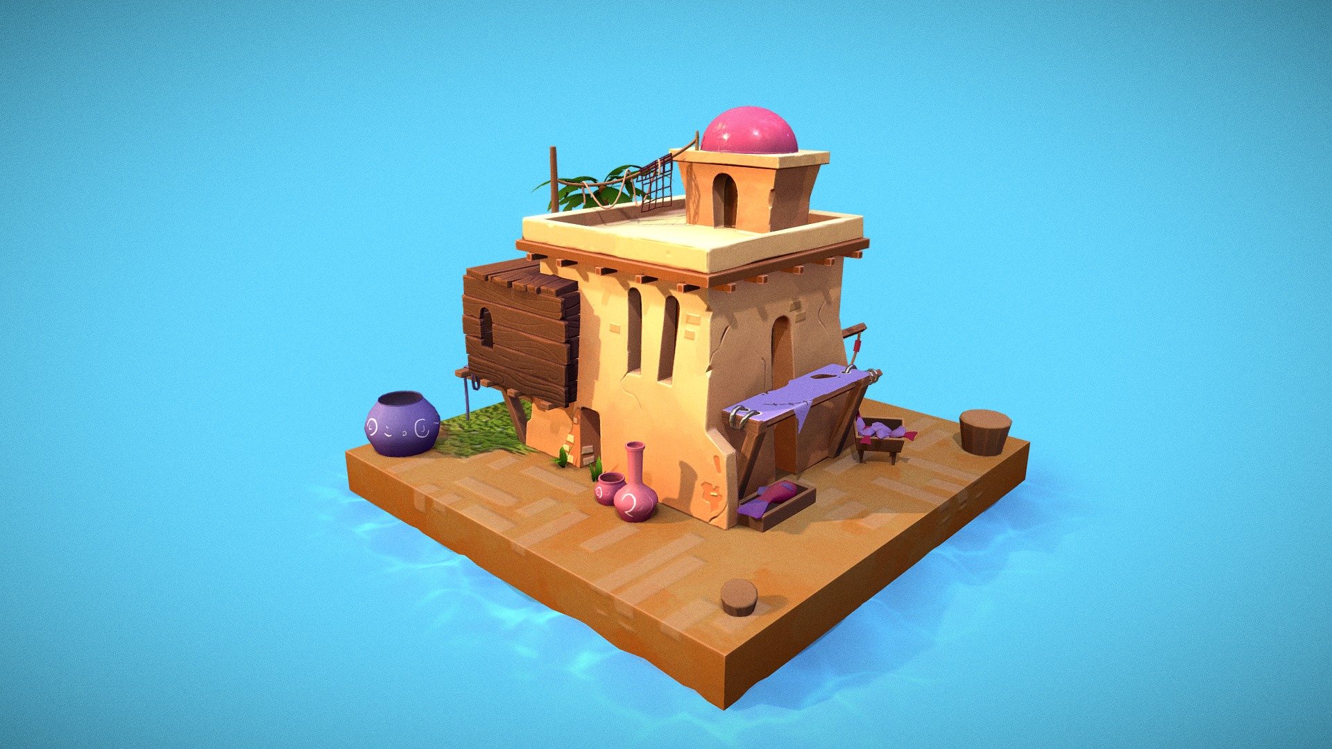 Stylized Harbor 3d model