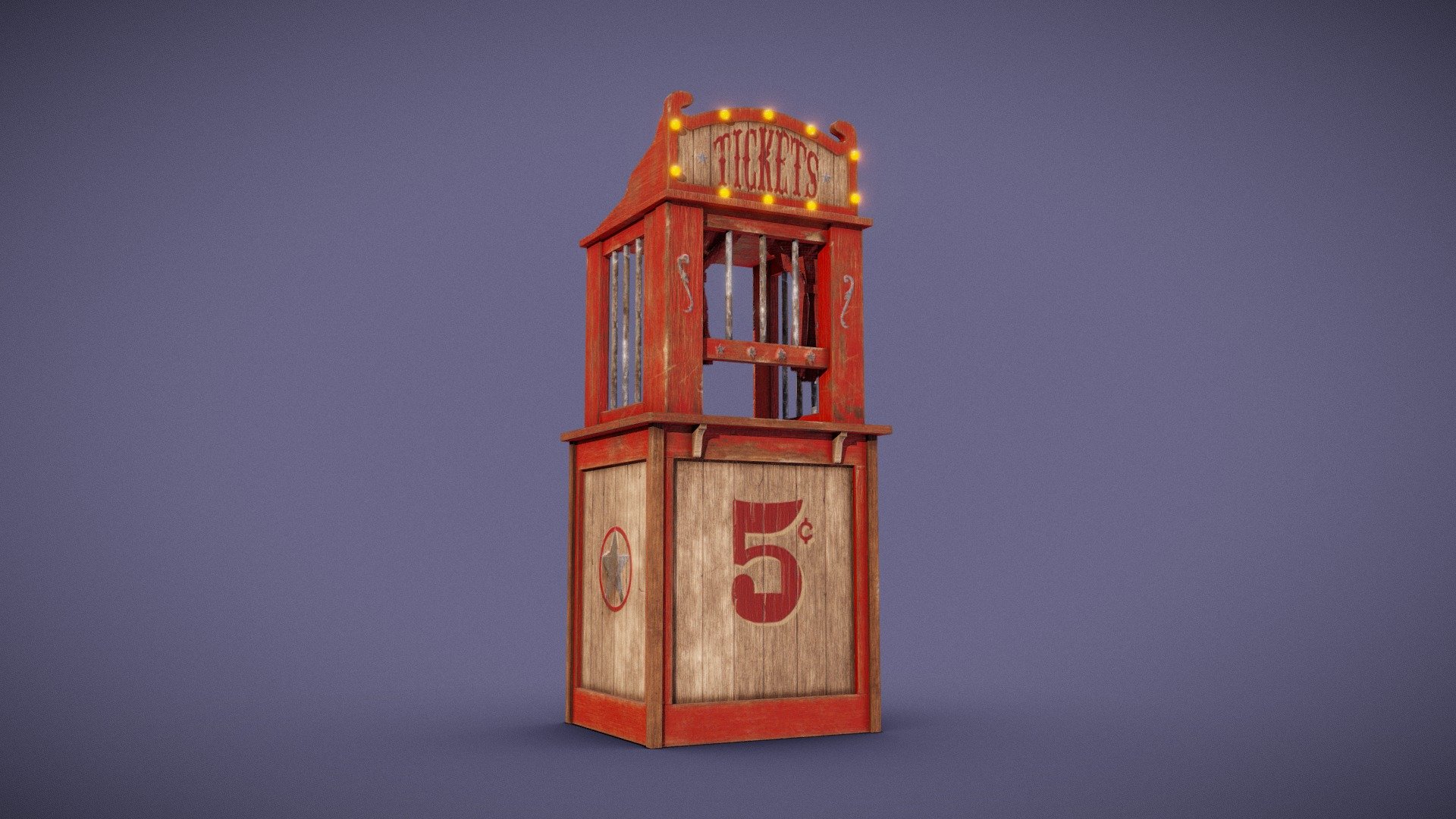 1940s Horror Ticket booth 3d model