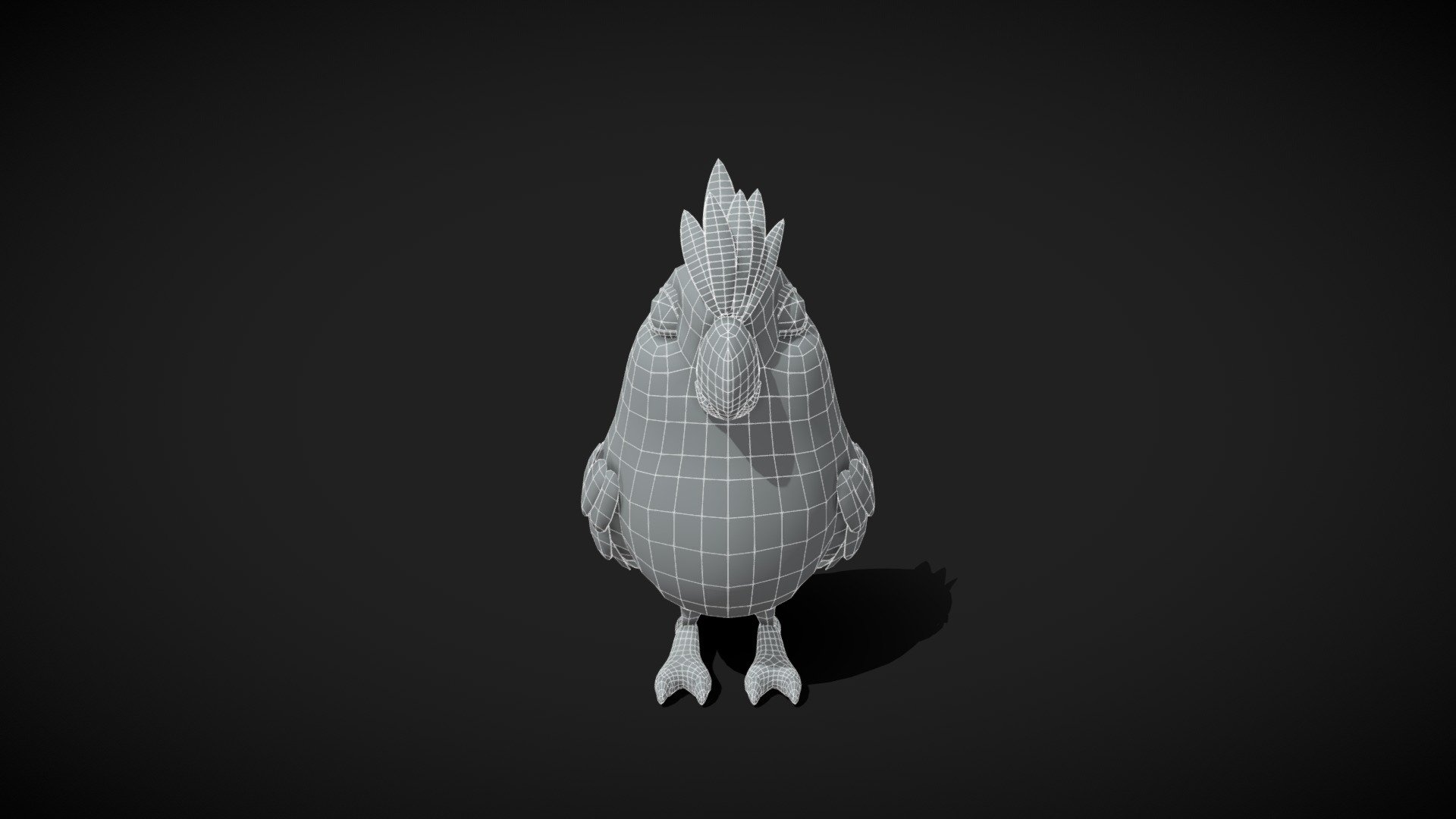 Cartoon Parrot Bird Base Mesh 3D Model 3d model