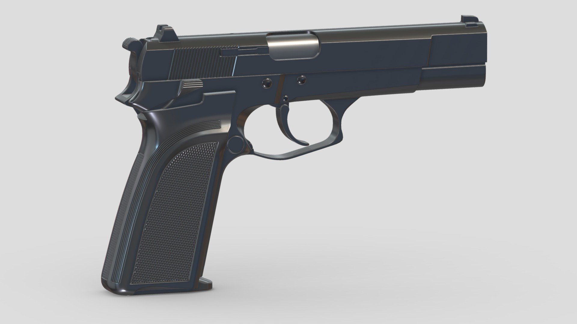 FN HP-DA High-poly 3d model