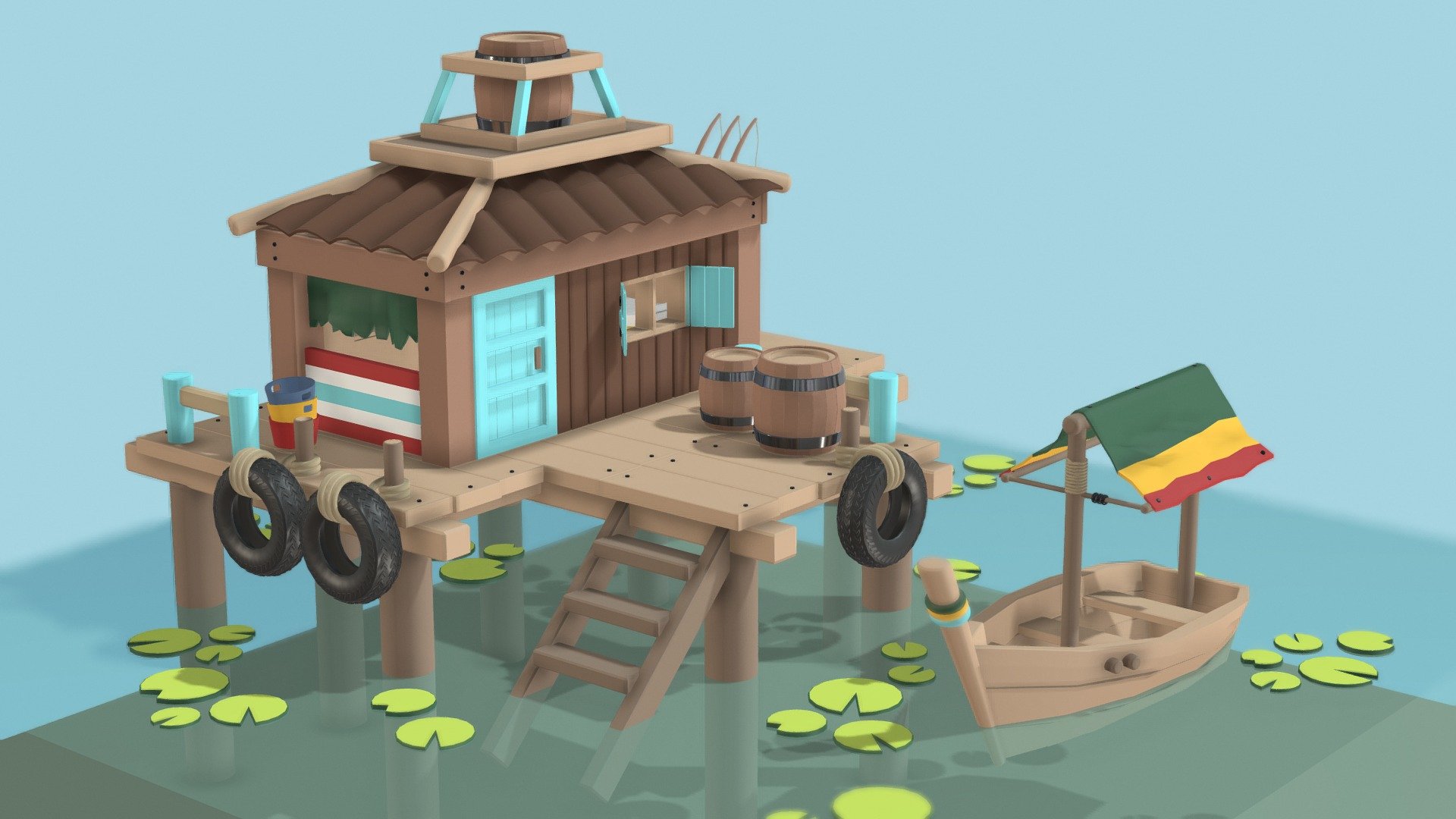 Fish House 3d model