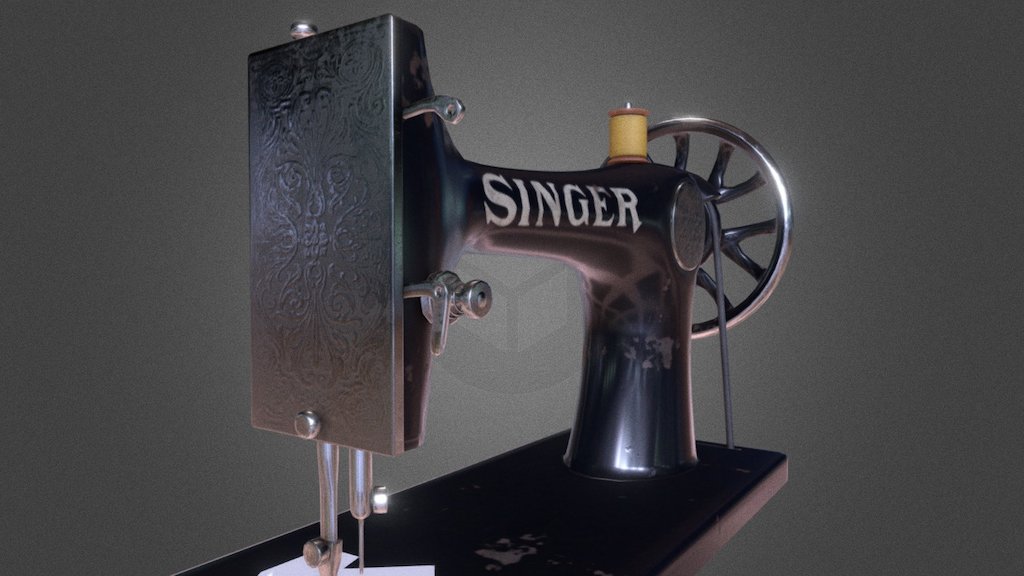 grandmas sewing machine 3d model