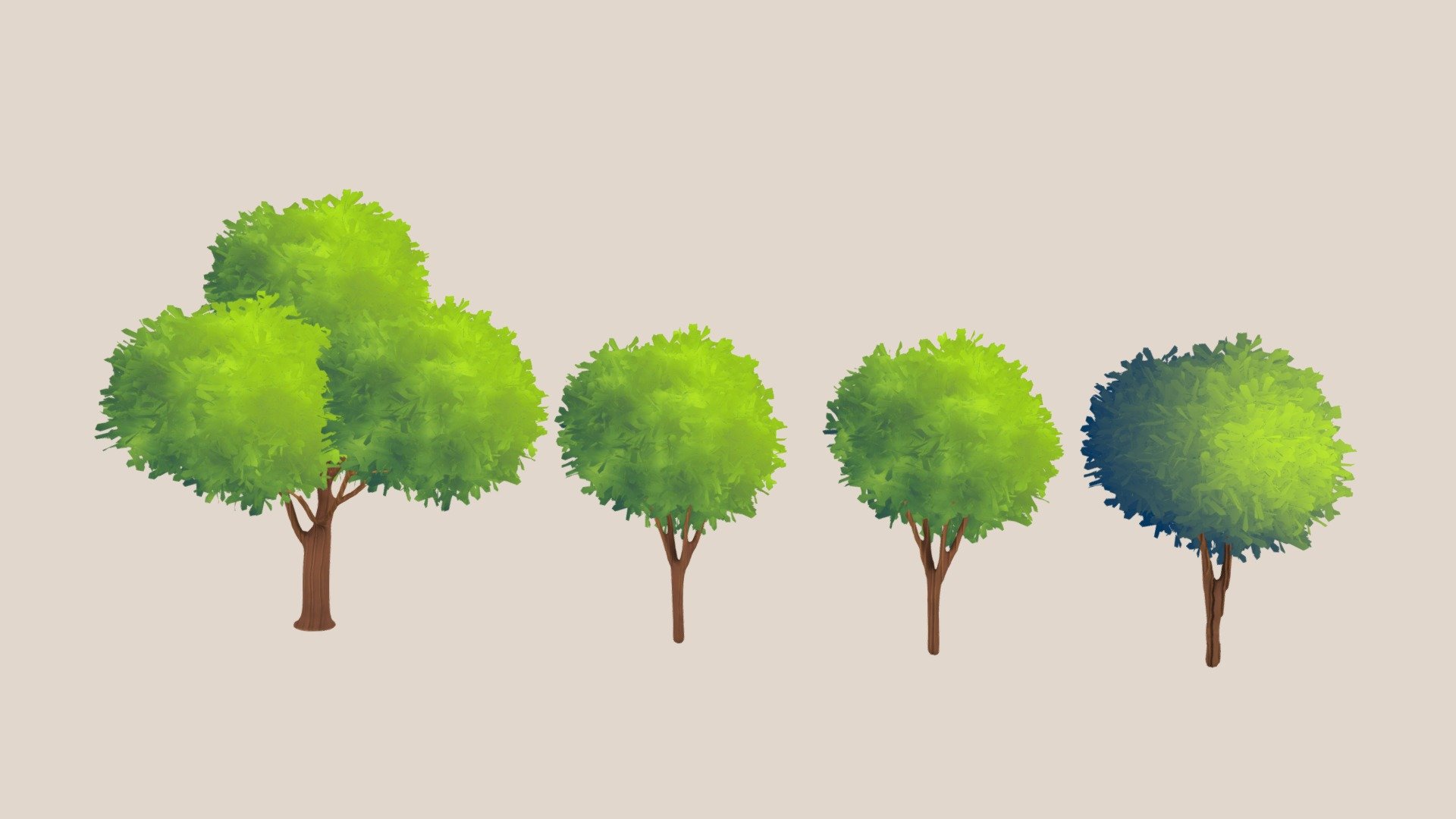 Toon Trees 3d model