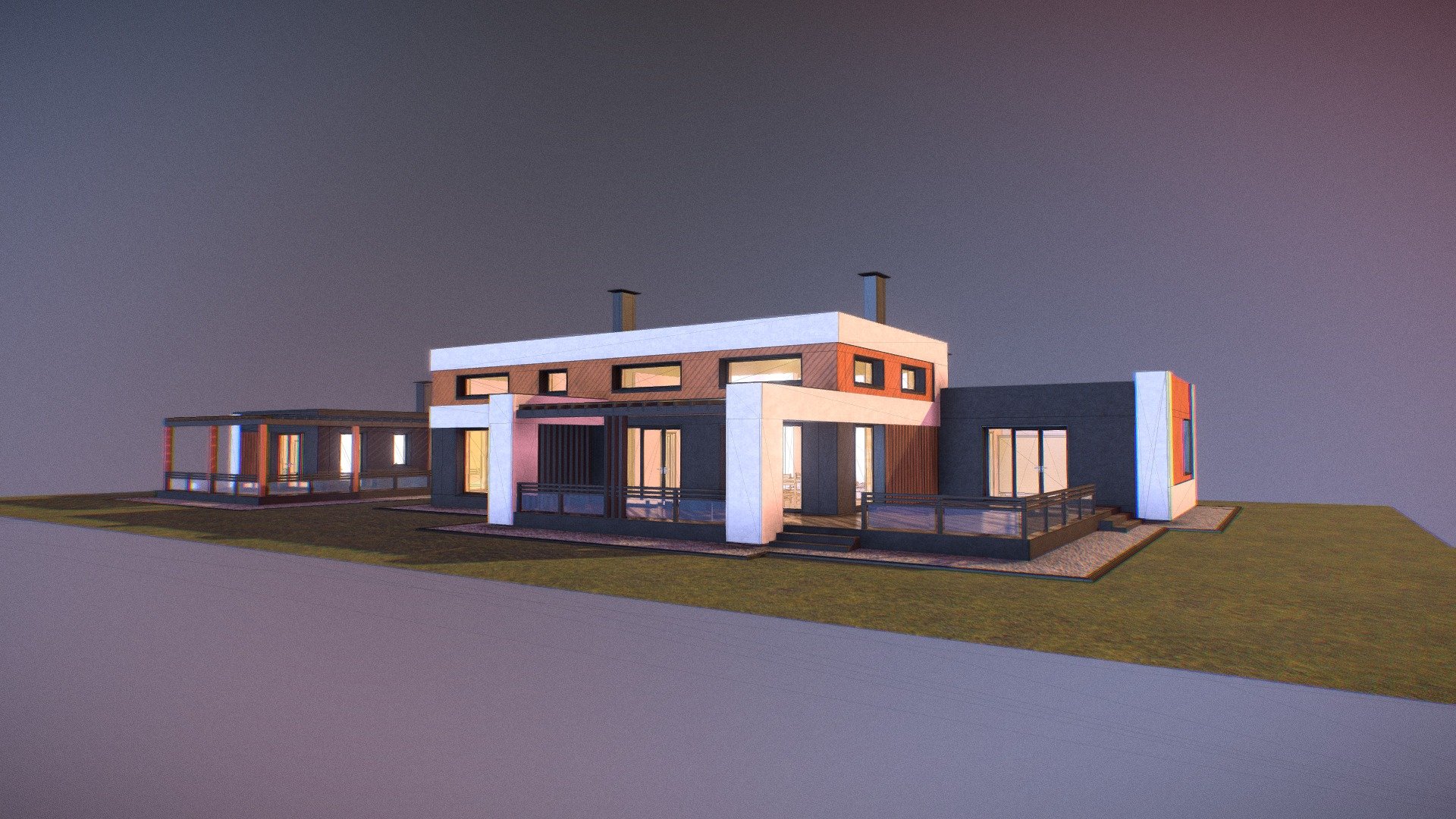 Modern residense design 3d model