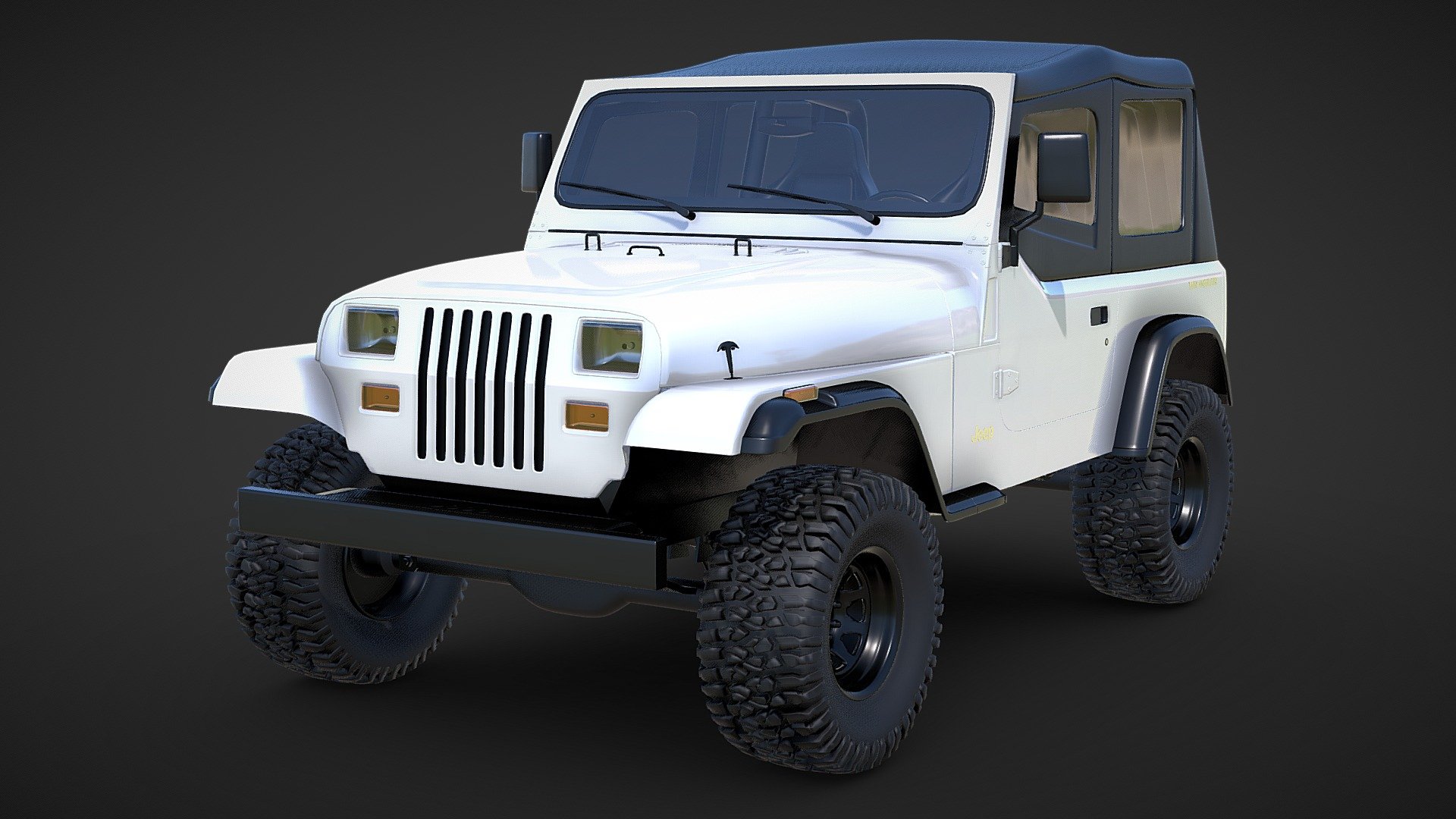 Jeep Wrangler 1987 Stock 3d model