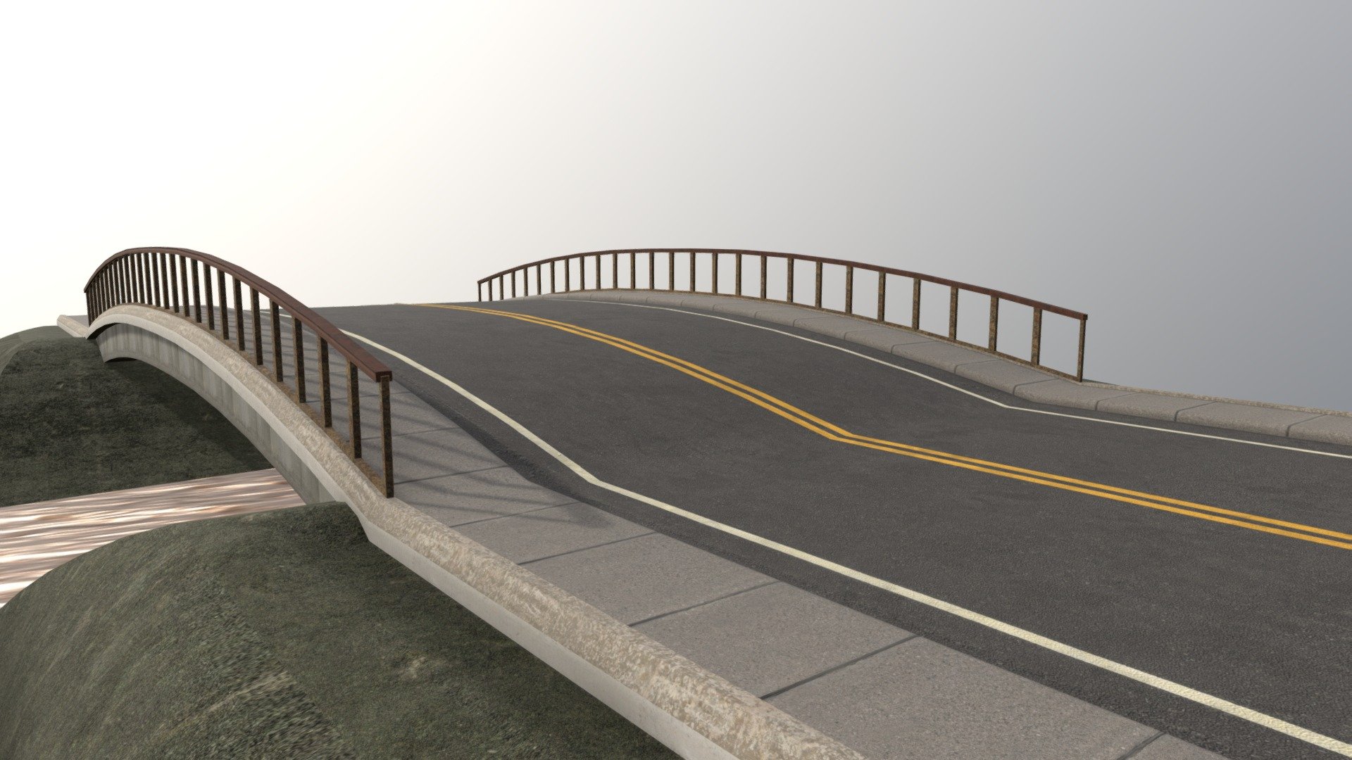 American Road Bridge 3d model