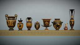 Low Poly Grecian Pots