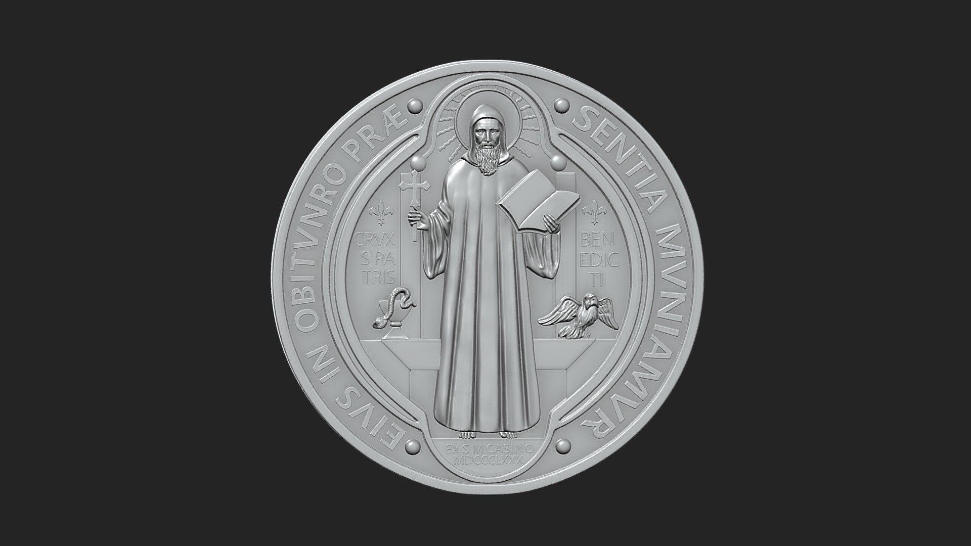 Saint Benedict Medal 3D Print 3d model