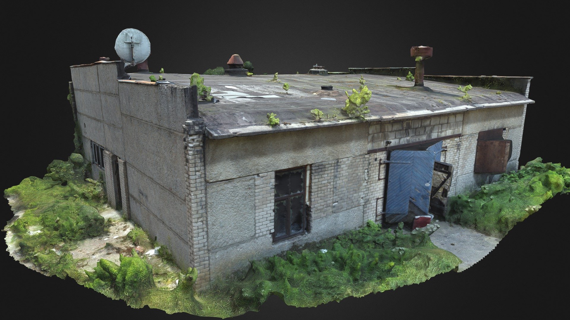 Old Soviet Car Repair Shop 3d model