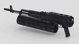 AK-74 PP-19 Bizon Low Poly PBR Realistic