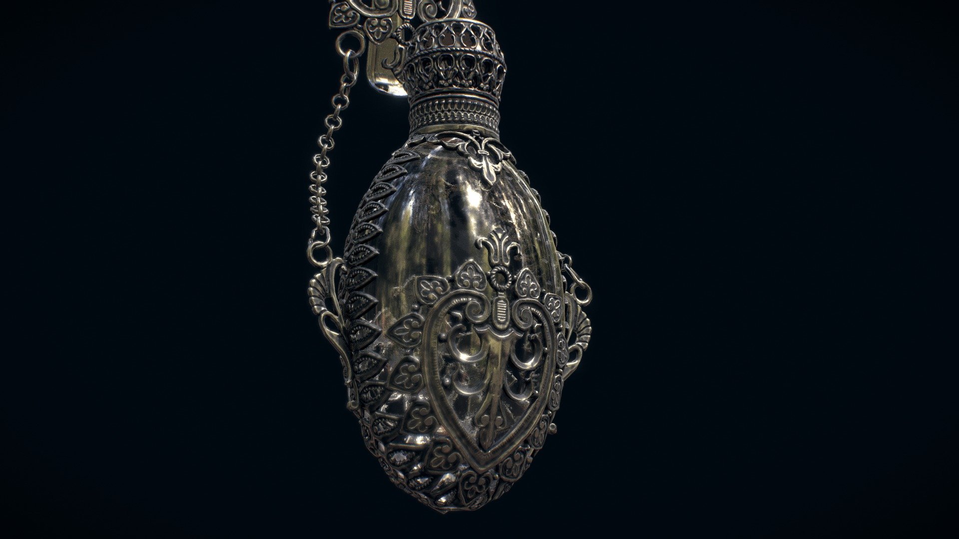 ancient victorian perfume vile 3d model