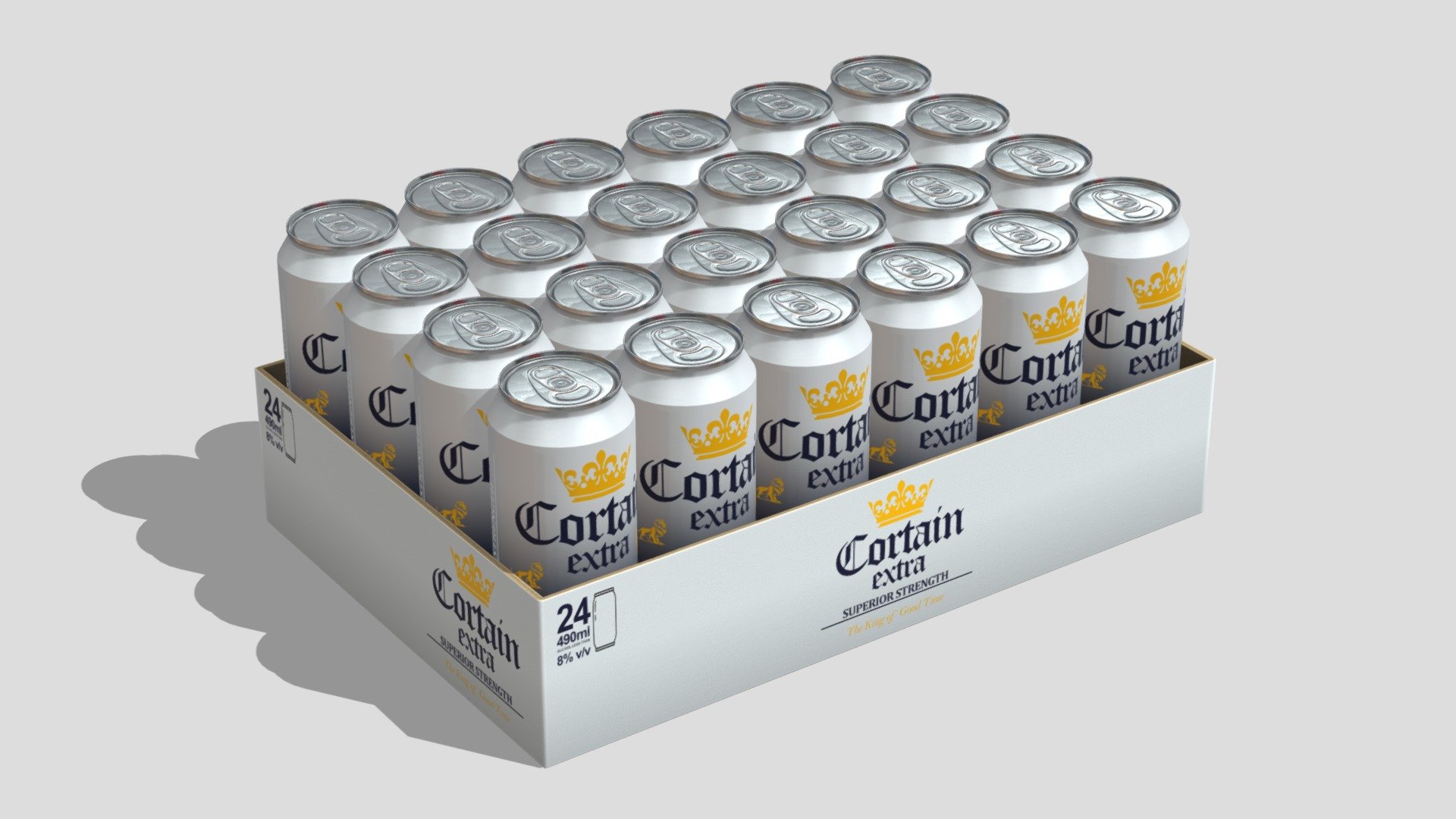 Beer 490ml Pack 24 Cans Low Poly PBR 3d model