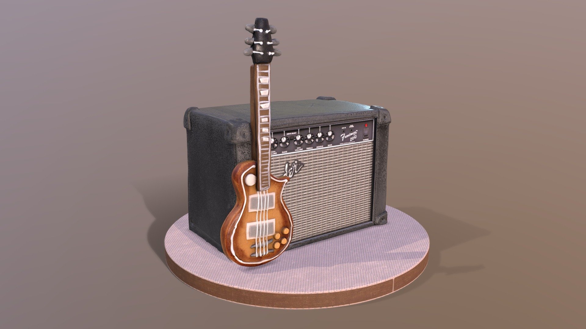 Guitar and Amplifier Musician Cake 3d model