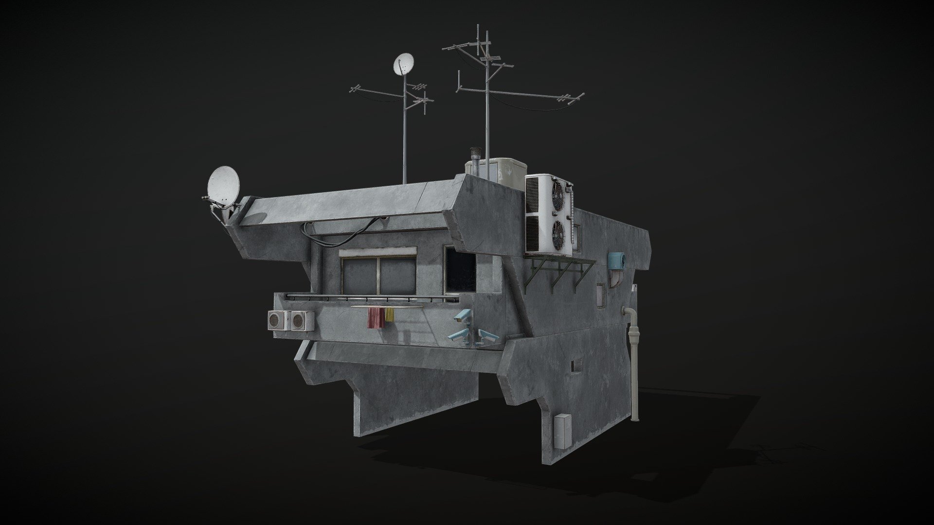 Dystopian Cyberpunk Building #6 3d model