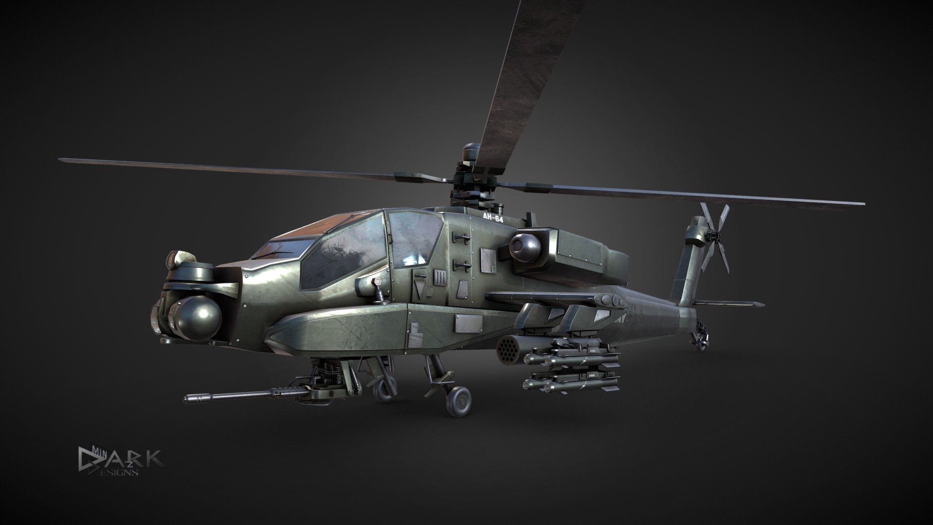 Apache Attack Helicopter AH-64 3d model