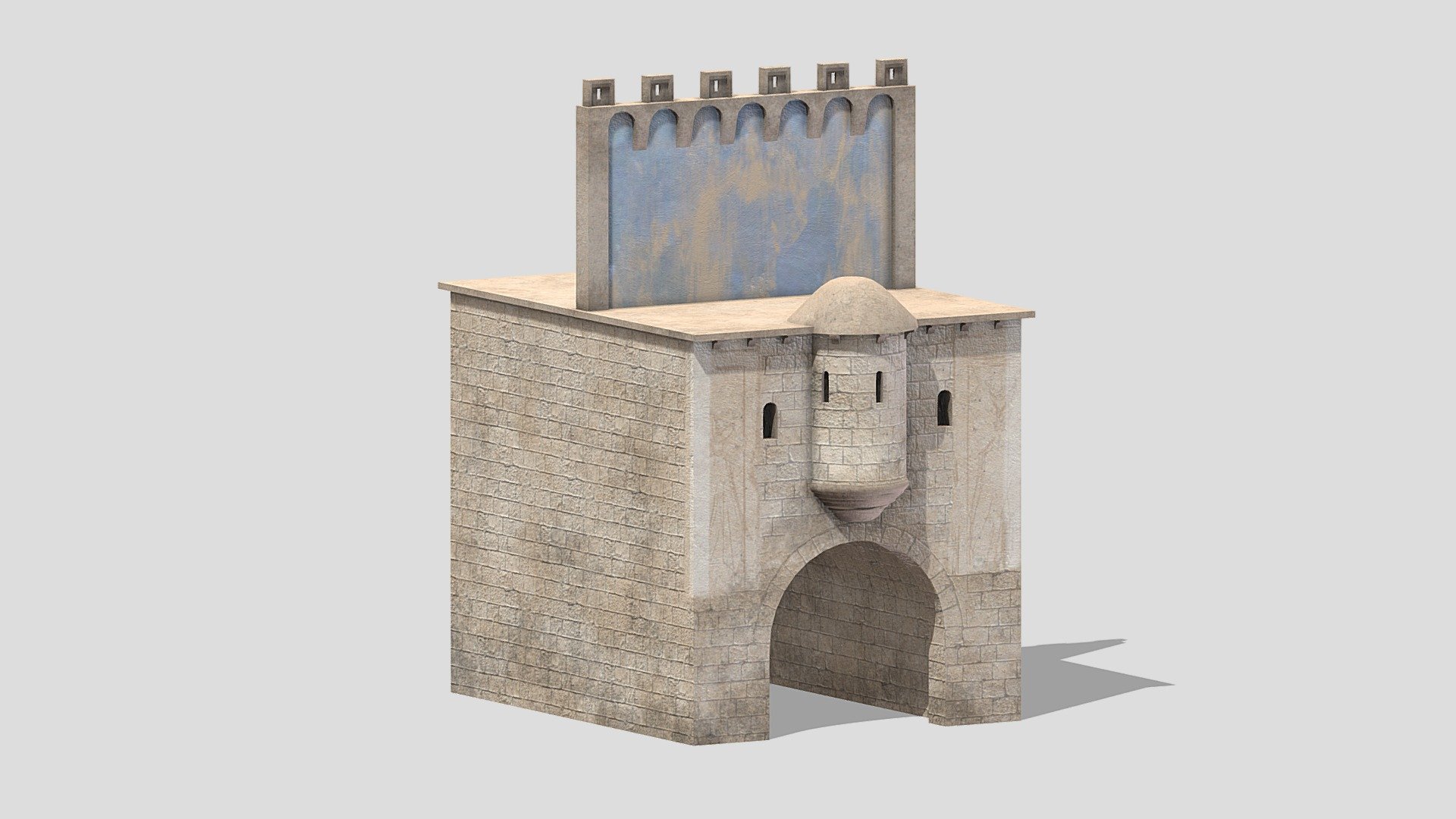 Castle Medieval Middle Ages 01 Low Poly PBR 3d model