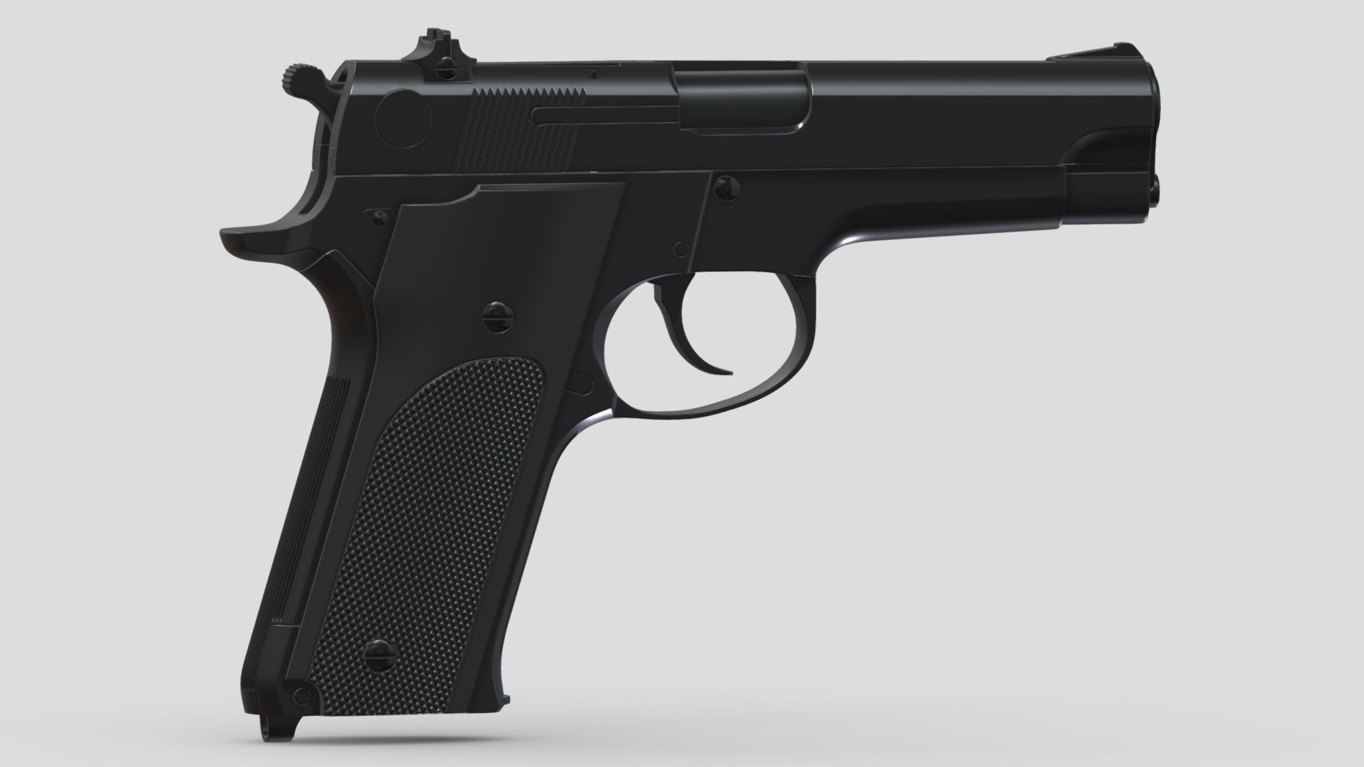 Smith Wesson Model 59 High-poly Subdivision 3d model