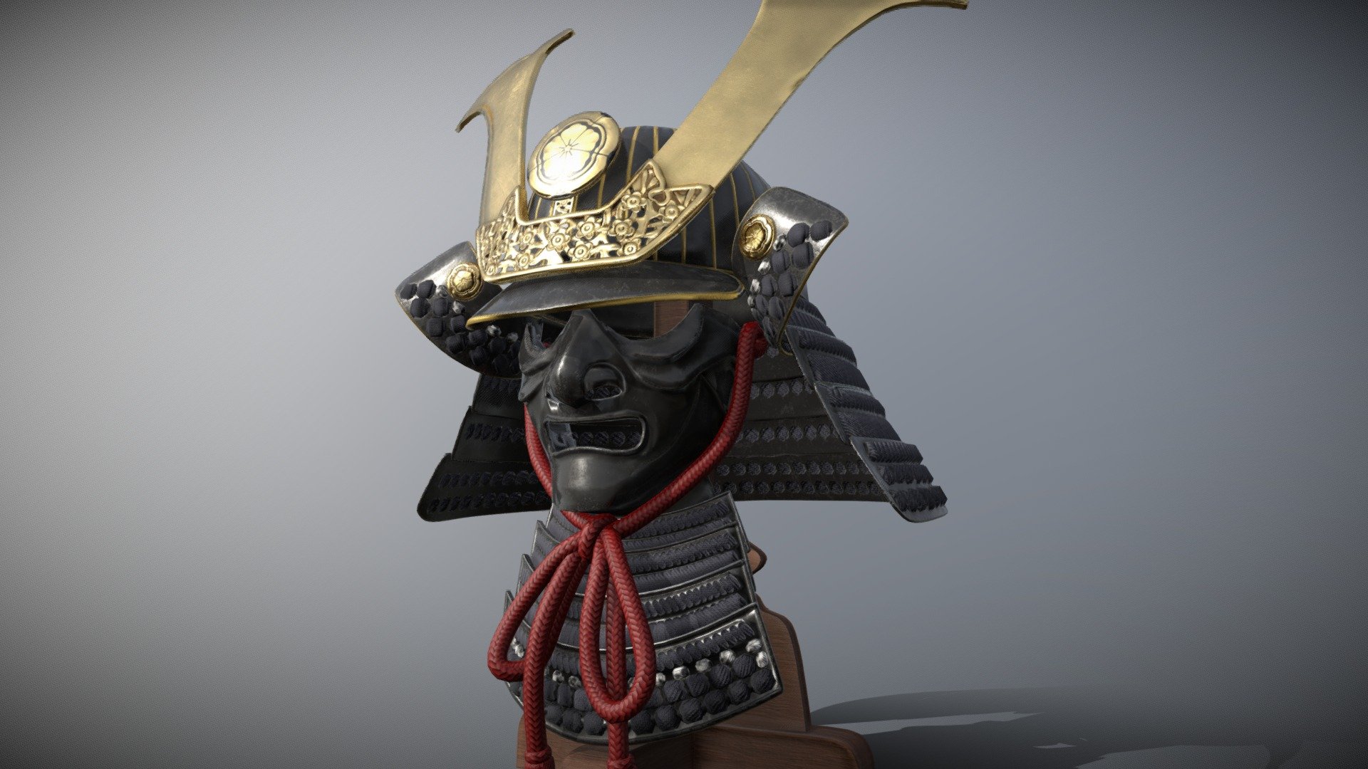 Samurai Helmet Kabuto model 3d model