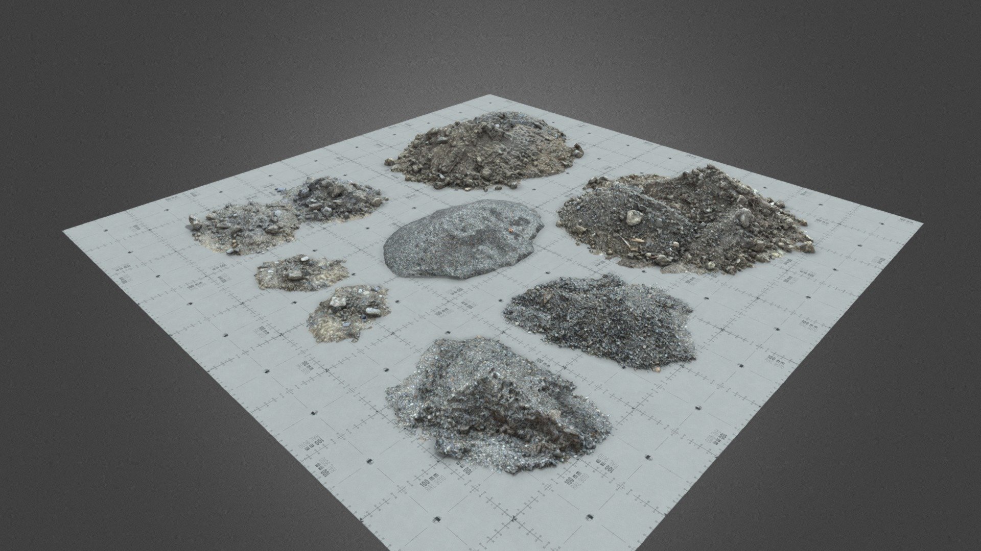 Piles of Debris and Stones 3d model