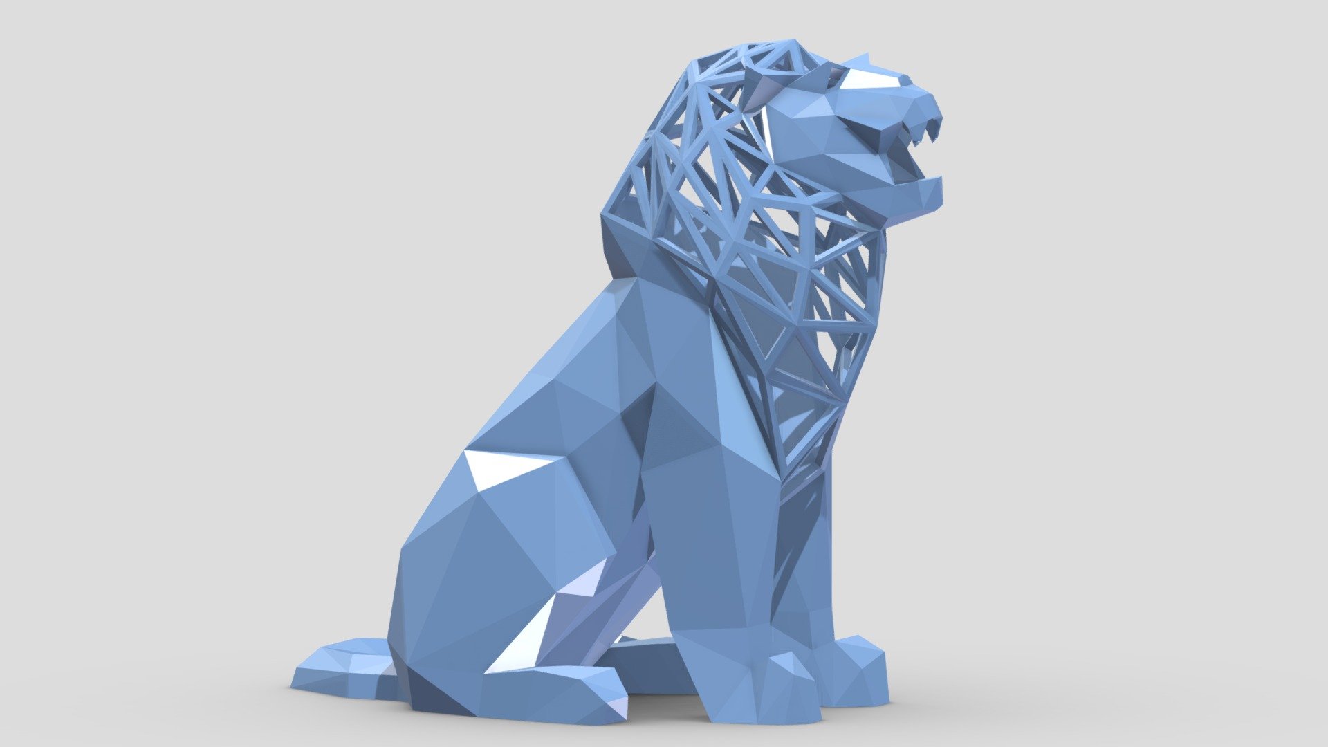 Low Poly Lion 01 3d model