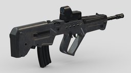 IWI Tavor Bullpup Assault Rifle Low Poly PBR