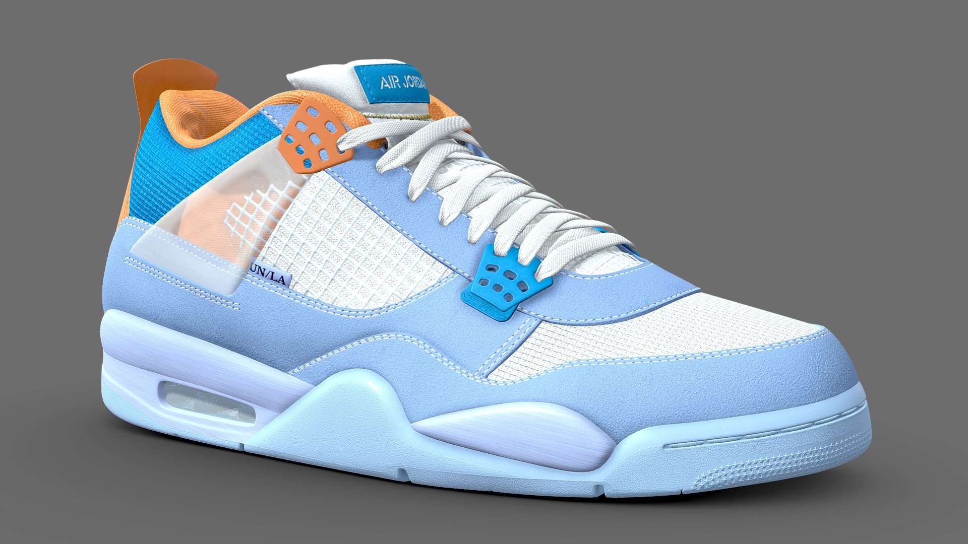 Jordan 4 Union LA Blue 3d model