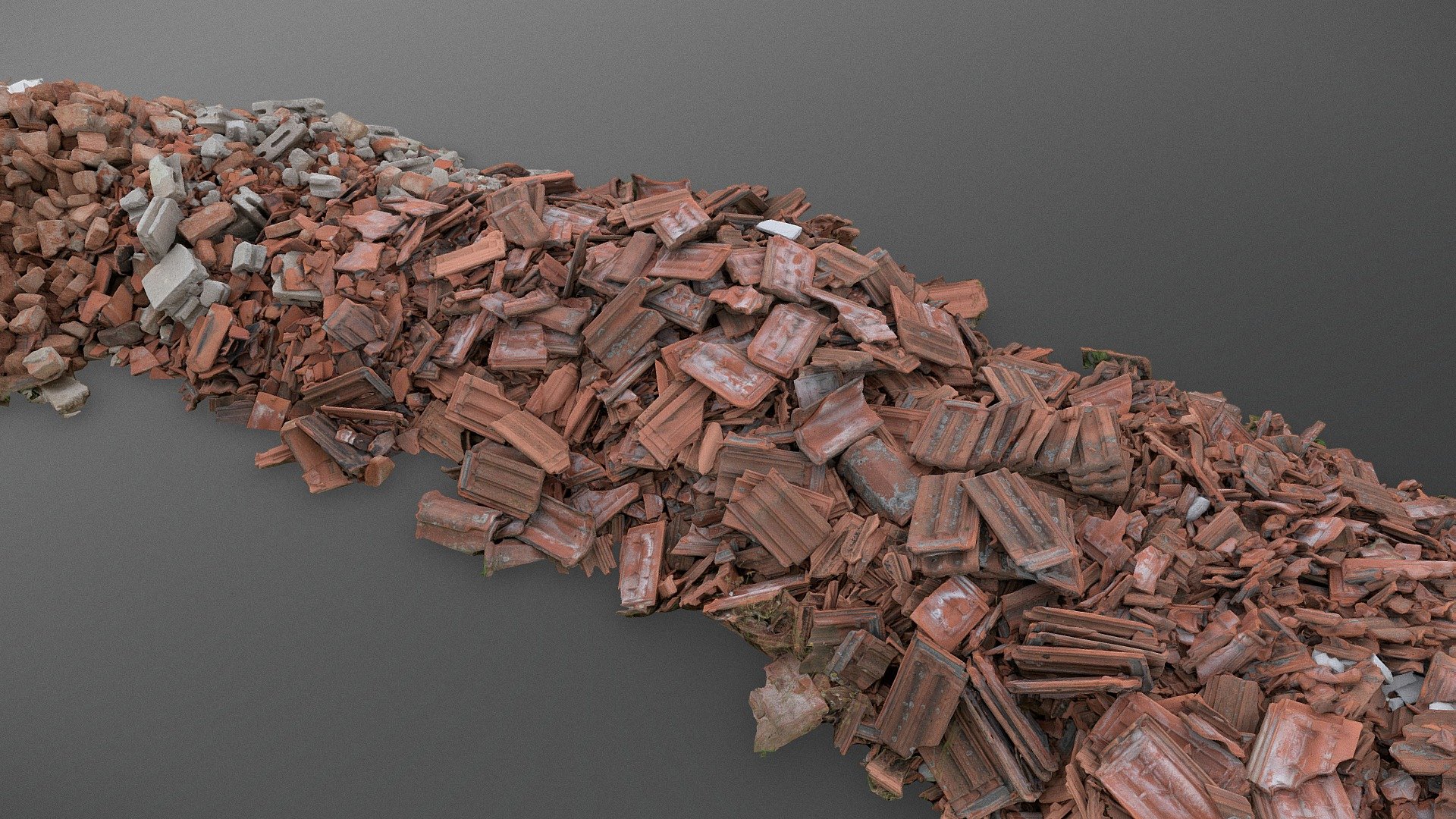 Long roof tiles pile 3d model