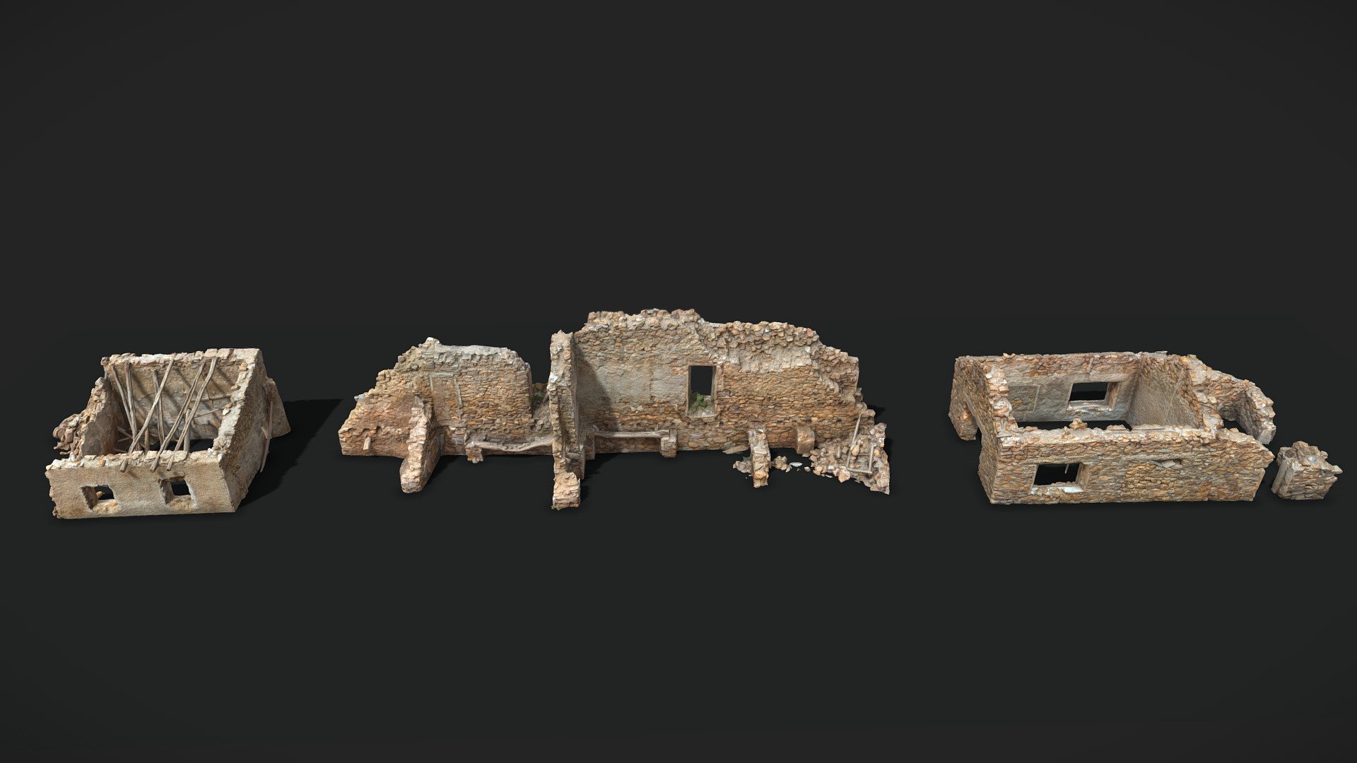 Old Village Building Ruins Scans 3d model