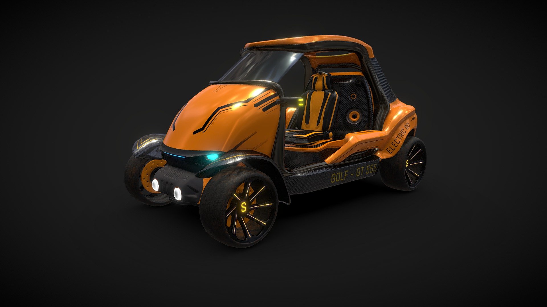 GOLF GT -555 Compact Electric Golf Cart 3d model