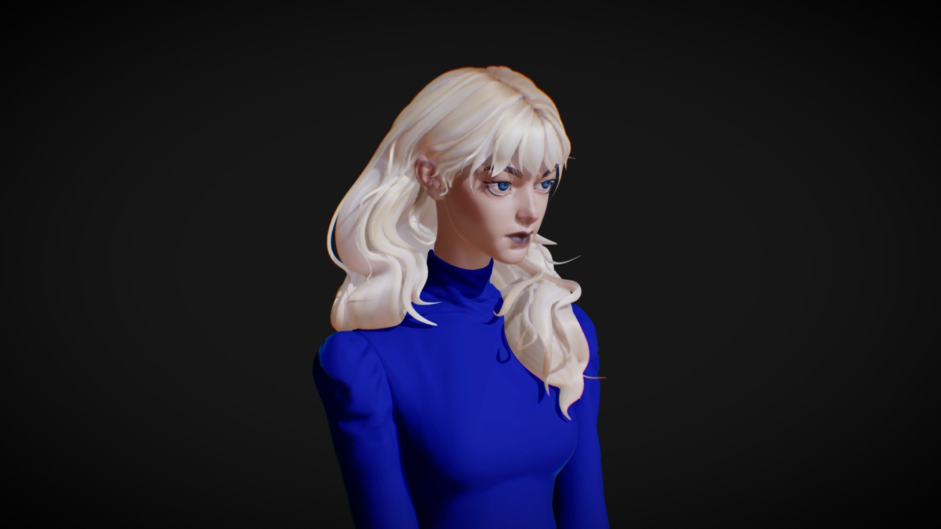 Stylized female character 3d model