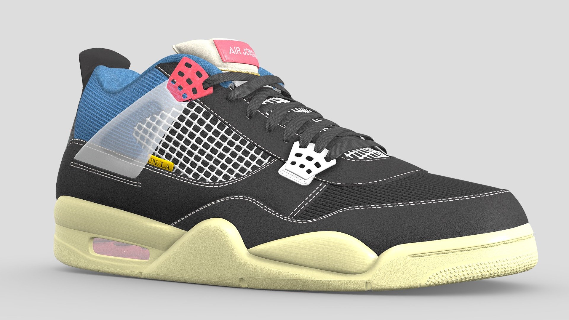 Jordan 4 Union LA Off Noir 3d model