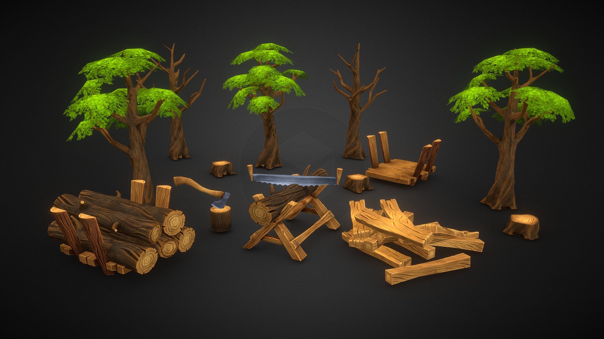 Wood extraction 3d model