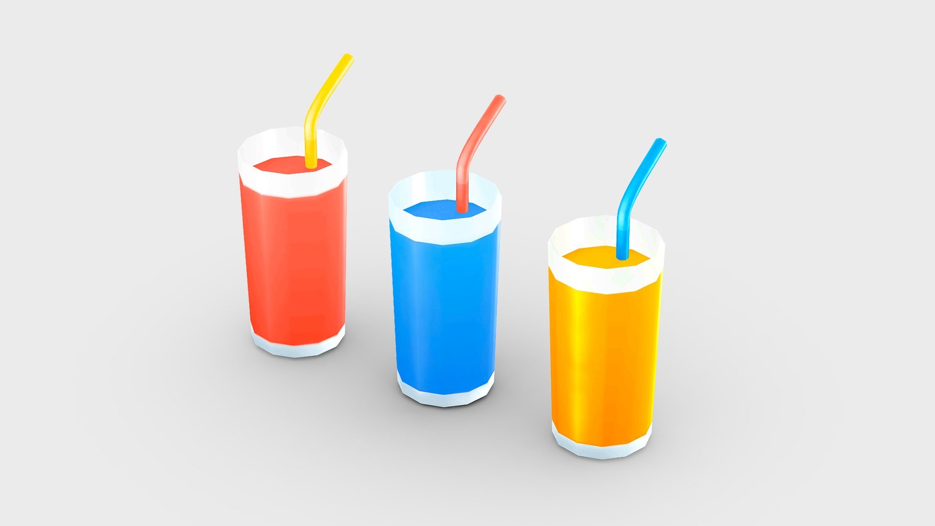 Cartoon fruit drink 3d model