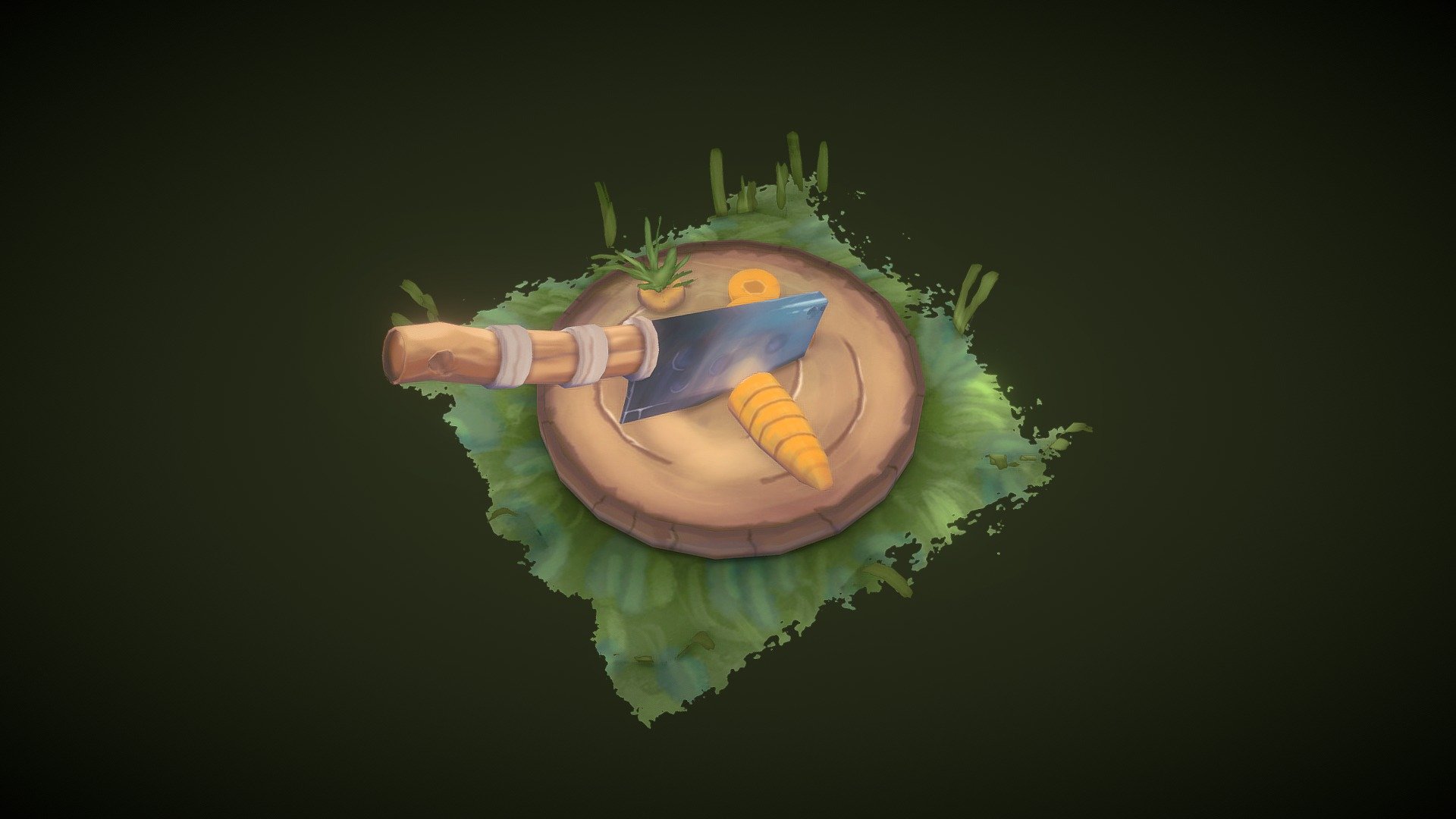 Handpainted Cutting Knife 3d model