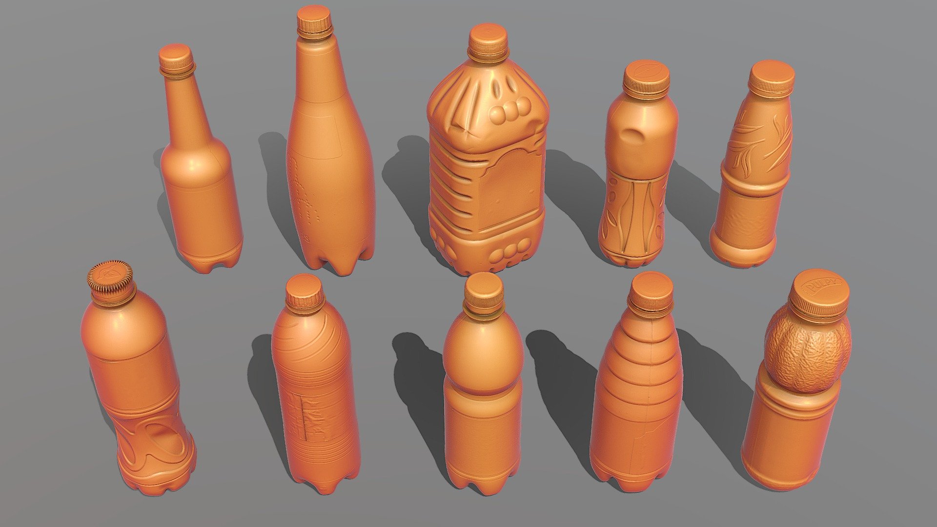 Photogrammetry Scanned Plastic Bottles Pack 3d model