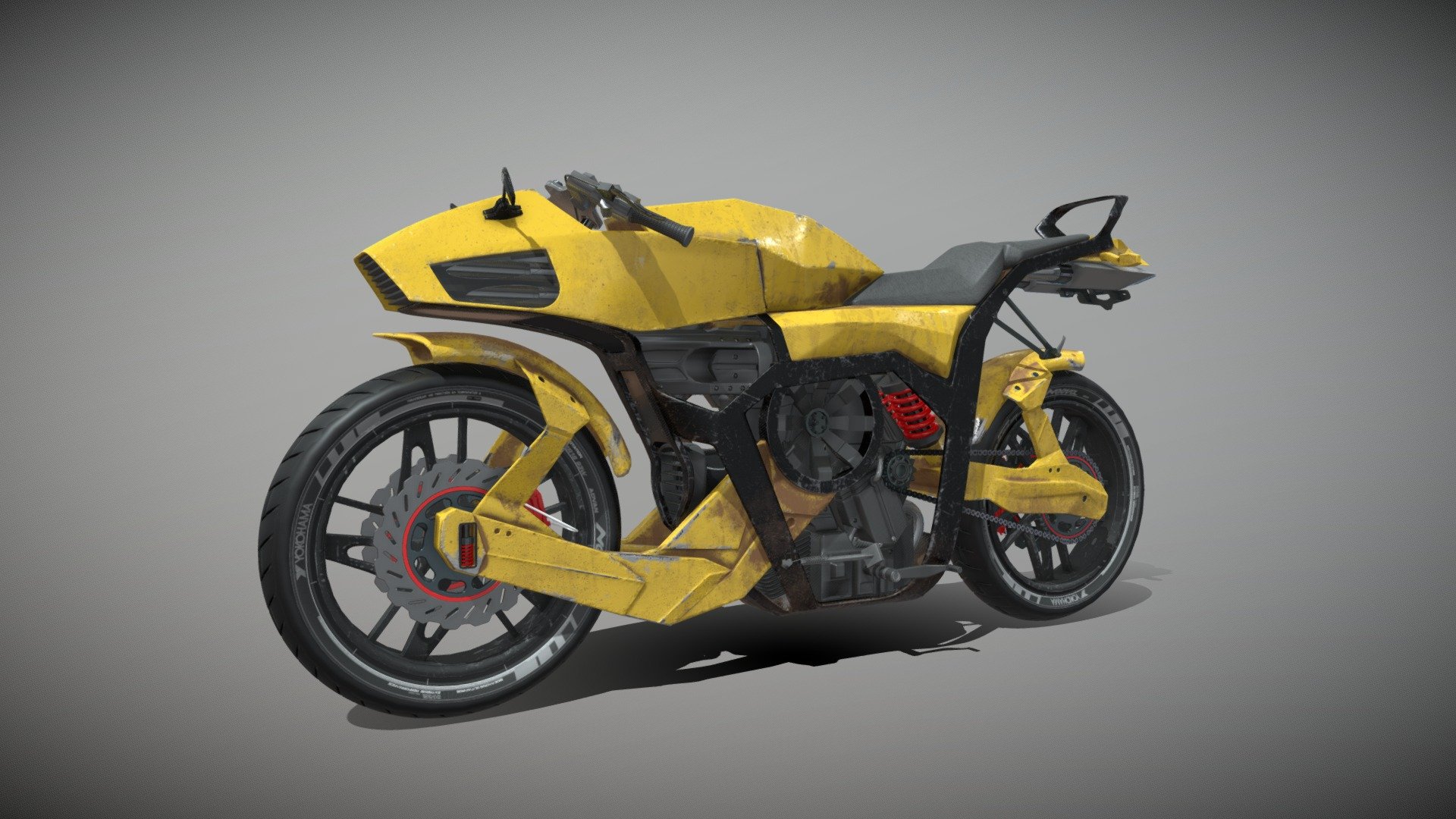 Sci-fi motorcycle 3d model