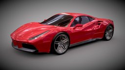 Ferrari 488 Gtb restyled racing car