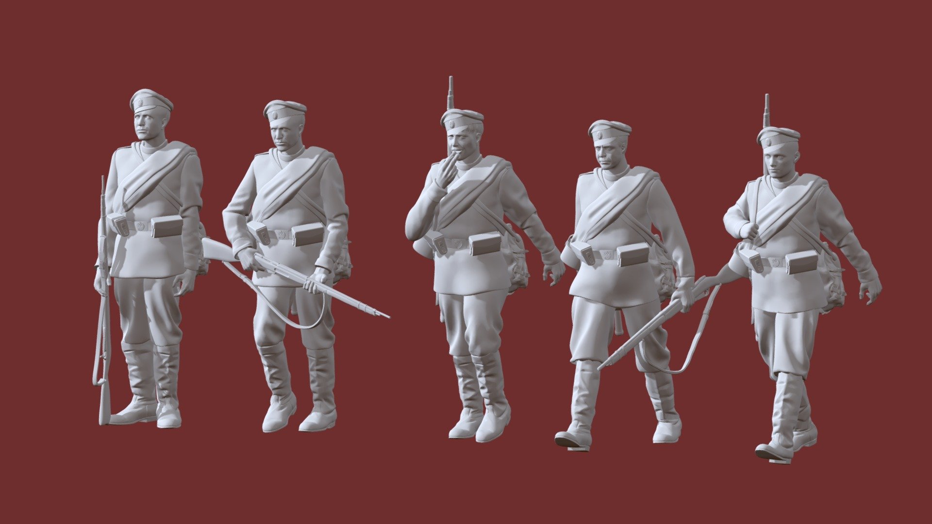 soldiers ww1 Russian empire 3d model