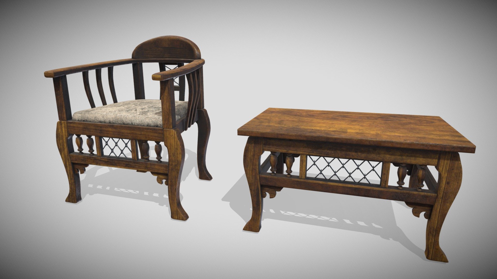 Furniture Set Asia 3d model