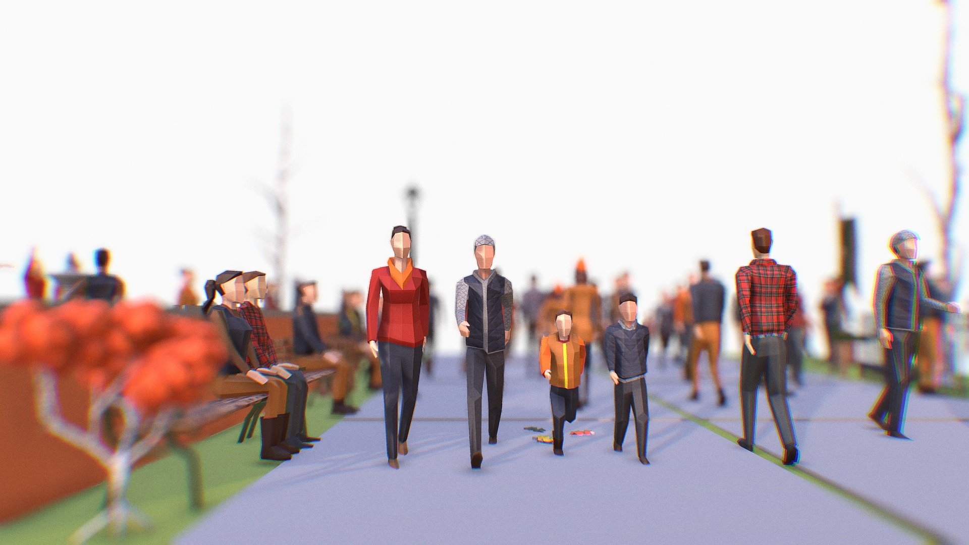 Autumn People Pack 3d model