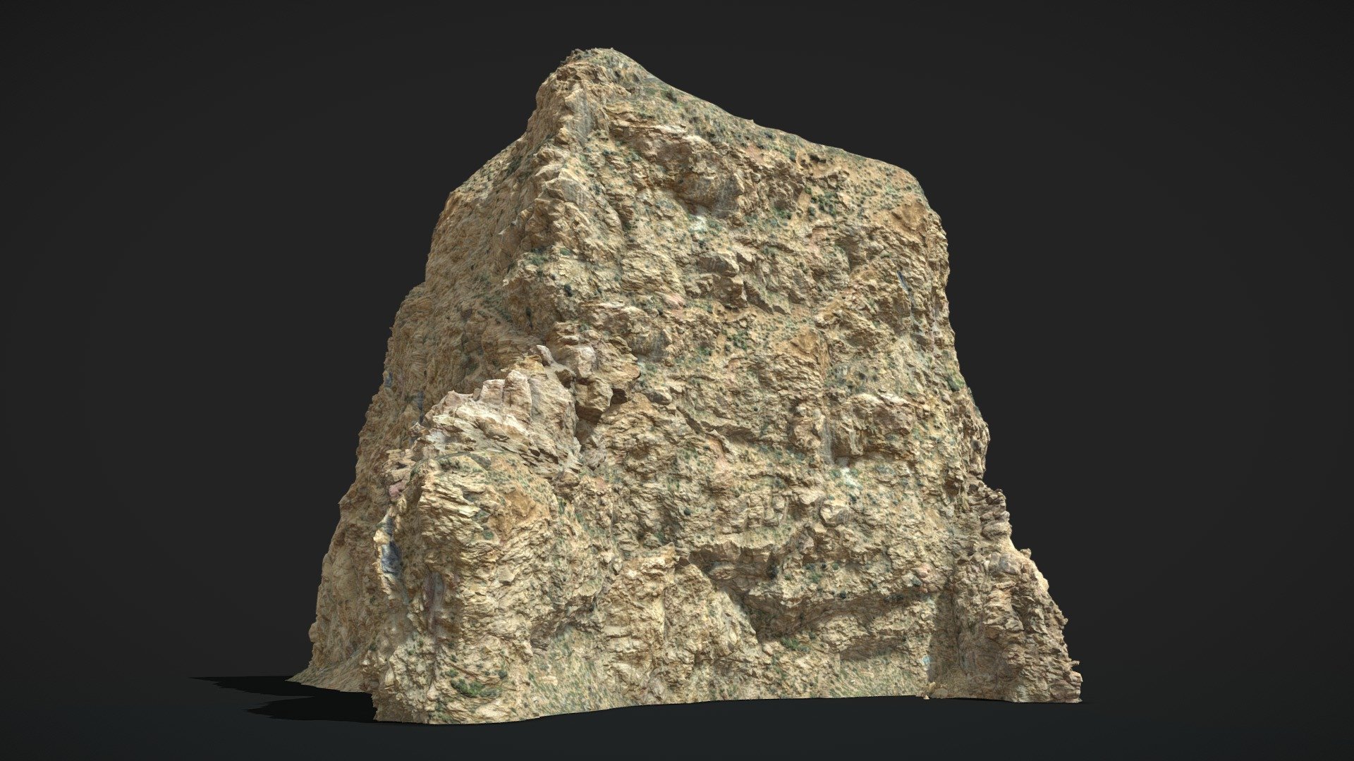 Big Arid Cliff Rock Wall Module 3d model