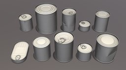 Photogrammetry Scanned Tin Cans Pack