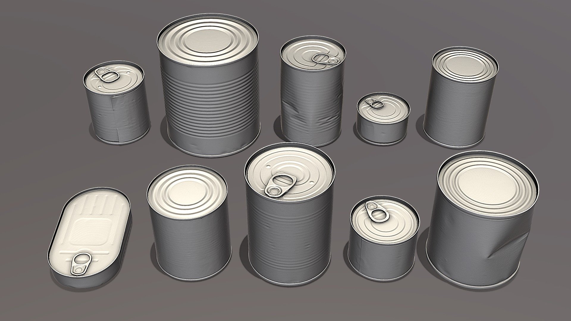 Photogrammetry Scanned Tin Cans Pack 3d model