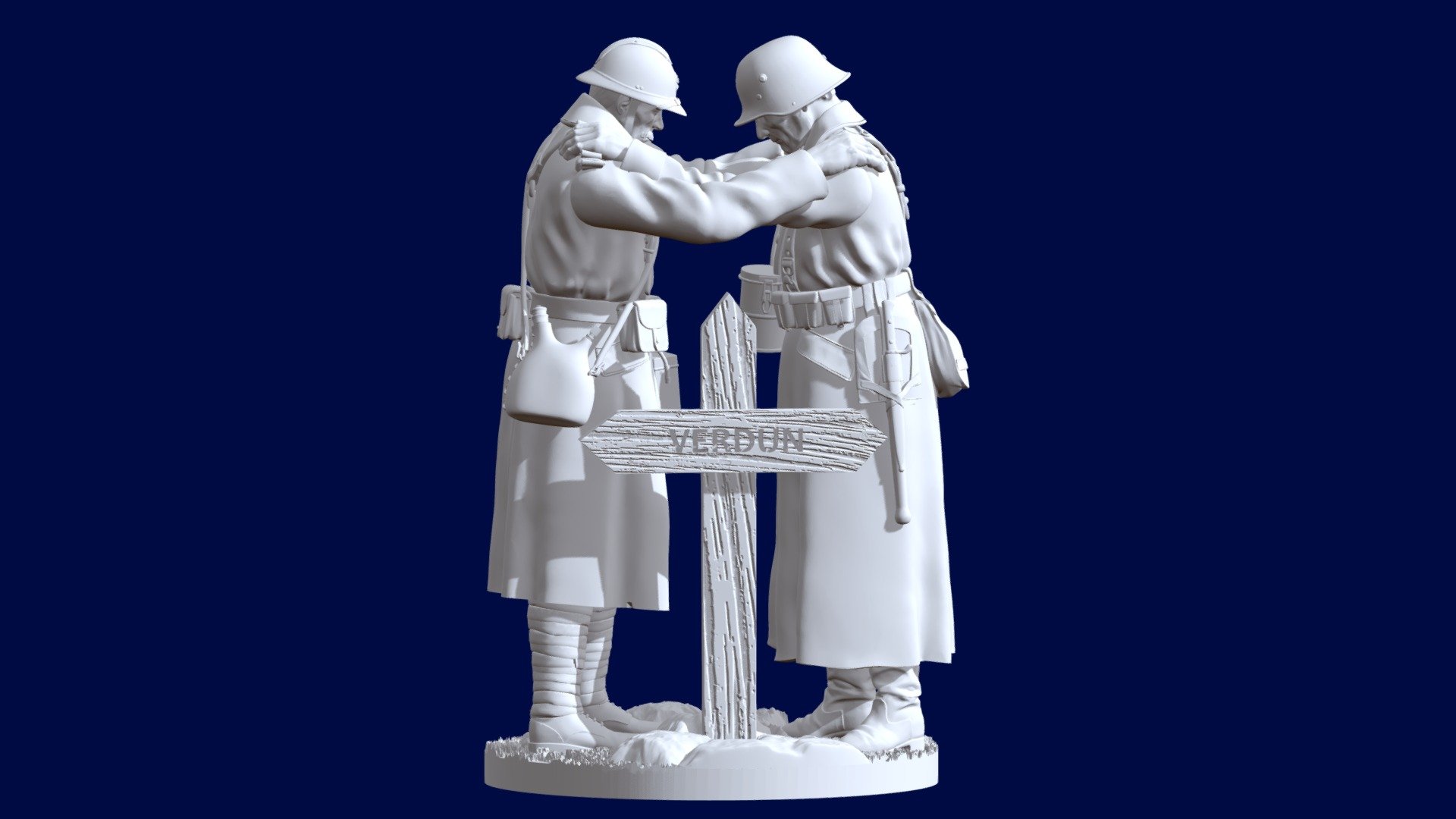 german french soldiers verdun 3d model