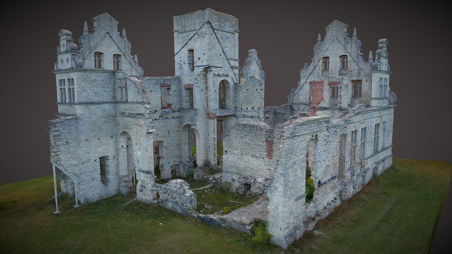 Ungru Manor ruins. Estonia 3d model