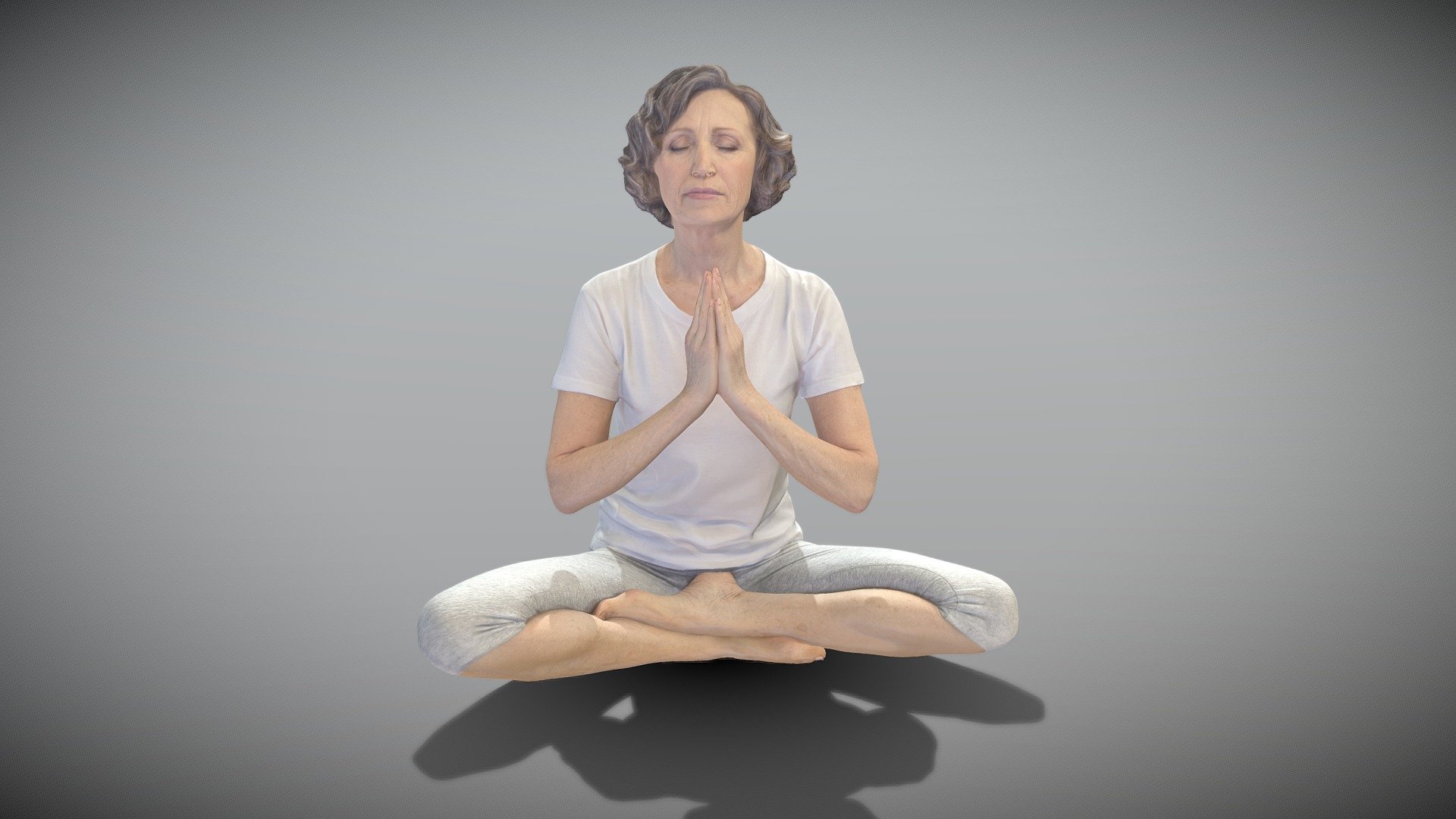 Woman in sportswear doing yoga 303 3d model