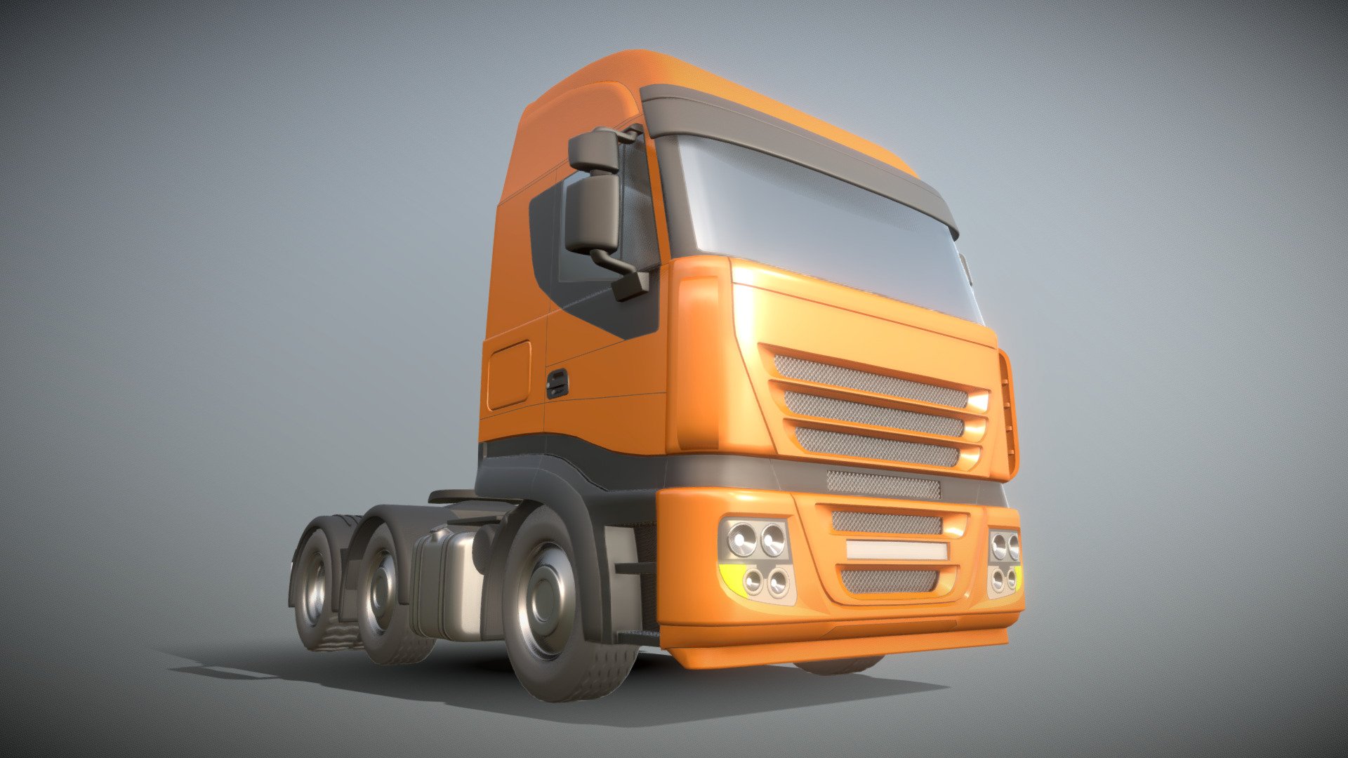 Truck  3-AXIS 6x4 (High-Poly Version) 3d model