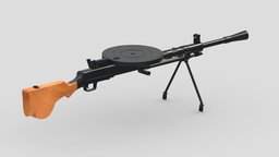 Degtyaryov Machine Gun High Poly Subdivision