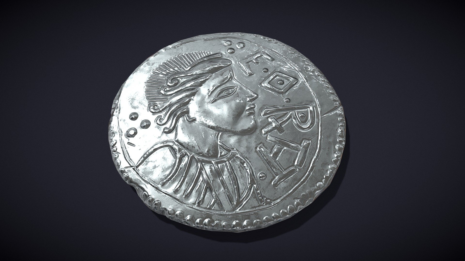 Silver Penny Of Cynethryth 3d model