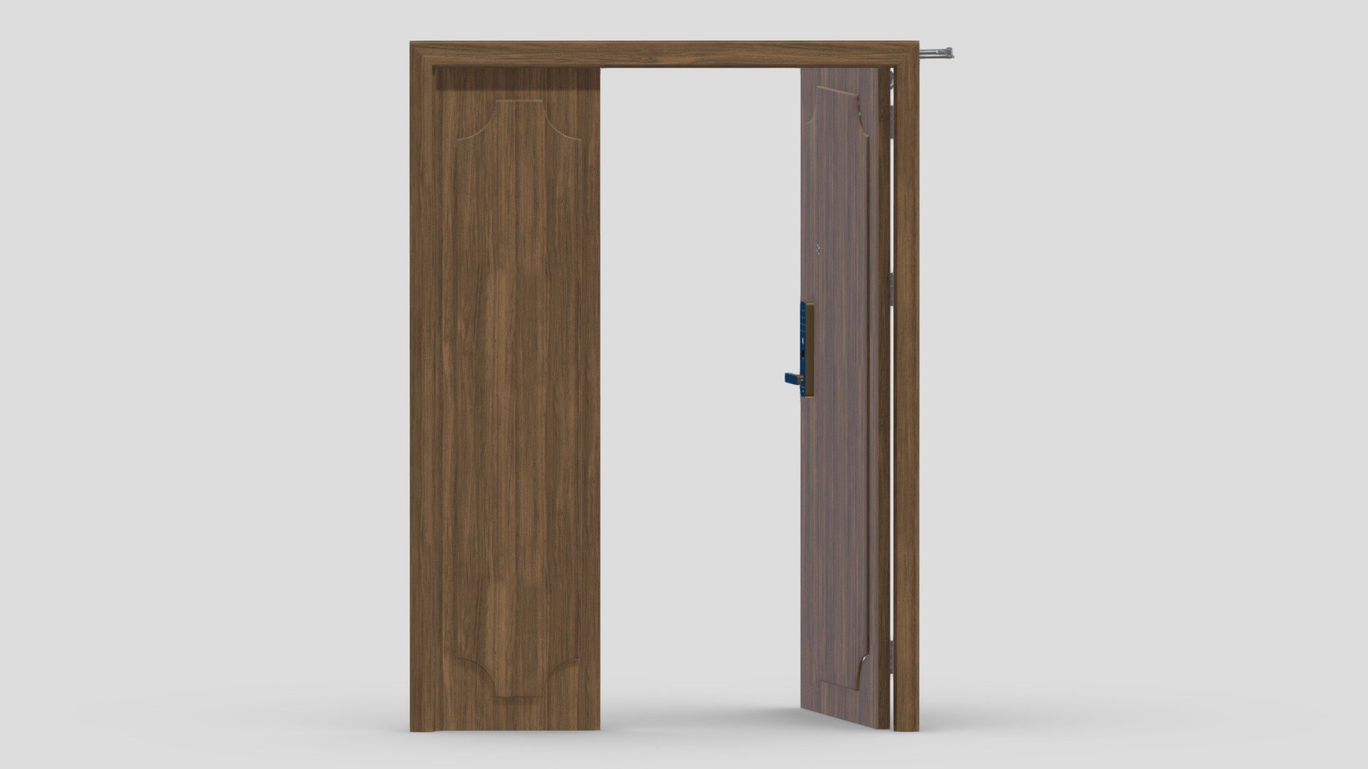 Modern Single Wood Door 3d model